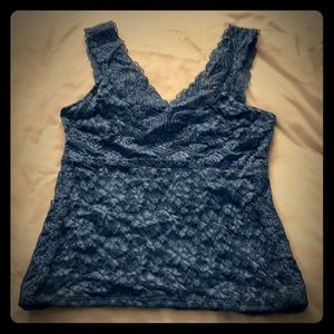 Dressy lace overlay top with lace straps